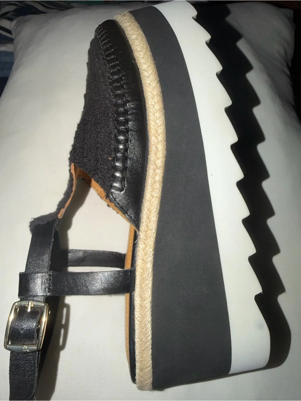 Free People Black Crochet Espadrille Sandals with Ankle Straps